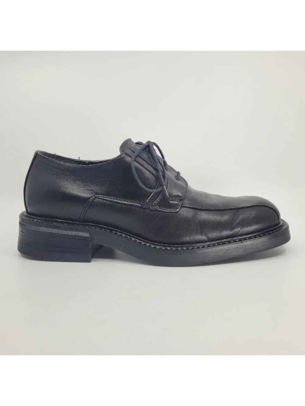 Vintage UNLISTED Mens 9.5 CHUNKY Leather Oxfords Square Toe Dress Shoes **